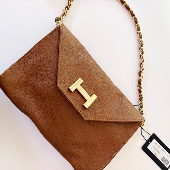 H Leather Handbag Clutch, Courage. B/ NWT
